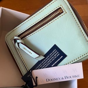 RARE SKY BLUE Dooney and Bourke Florentine Small Zip Around Wallet NWT